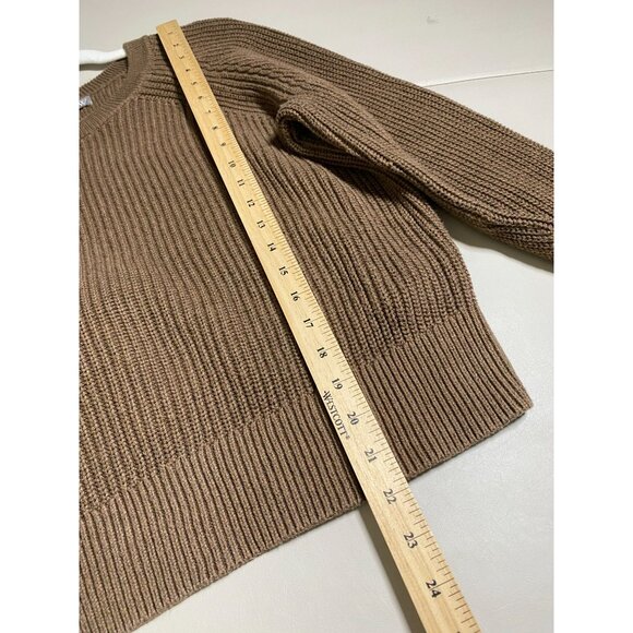 J.Crew Women's Brown Cotton fisherman Sweater Size Large Ribbed Knit Minimalist - Picture 5 of 14